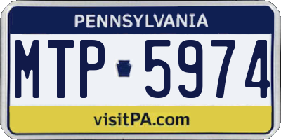 PA license plate MTP5974