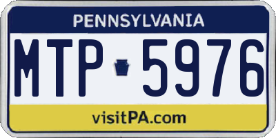 PA license plate MTP5976