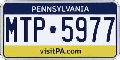 PA license plate MTP5977