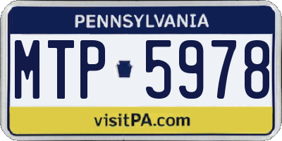 PA license plate MTP5978