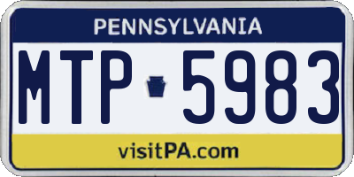 PA license plate MTP5983