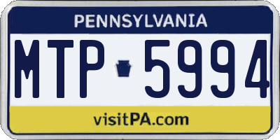 PA license plate MTP5994