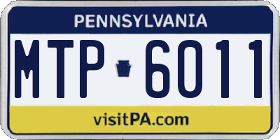PA license plate MTP6011