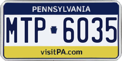 PA license plate MTP6035