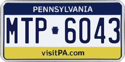 PA license plate MTP6043