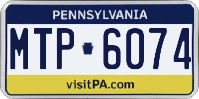 PA license plate MTP6074