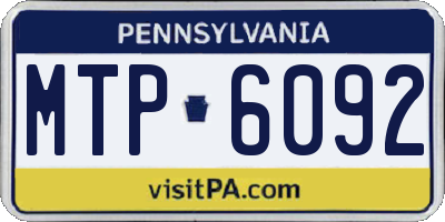 PA license plate MTP6092