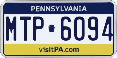 PA license plate MTP6094