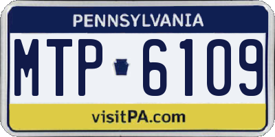 PA license plate MTP6109