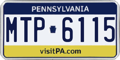 PA license plate MTP6115