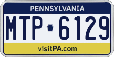 PA license plate MTP6129