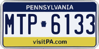 PA license plate MTP6133