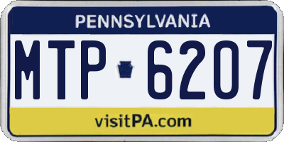 PA license plate MTP6207
