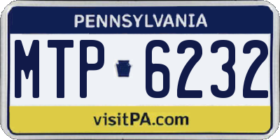 PA license plate MTP6232