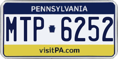 PA license plate MTP6252