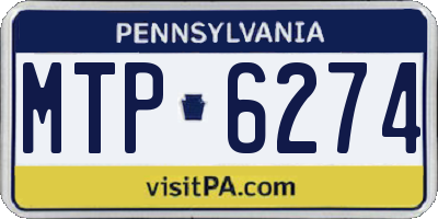 PA license plate MTP6274