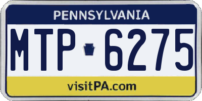 PA license plate MTP6275
