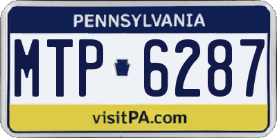 PA license plate MTP6287