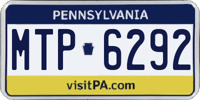 PA license plate MTP6292