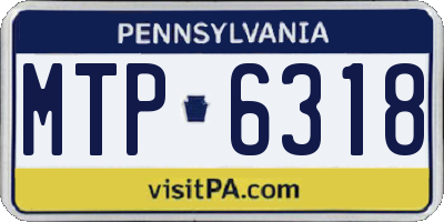 PA license plate MTP6318