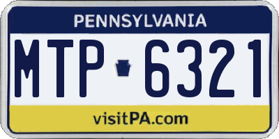 PA license plate MTP6321