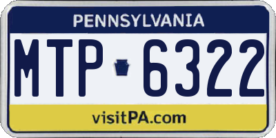 PA license plate MTP6322