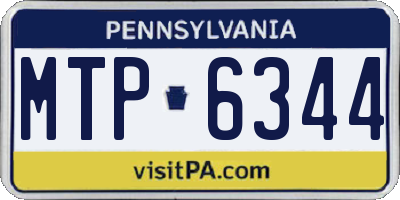 PA license plate MTP6344