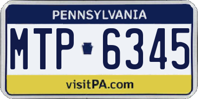 PA license plate MTP6345