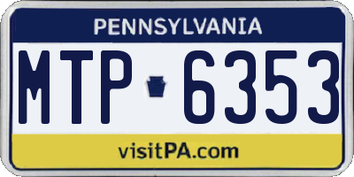 PA license plate MTP6353