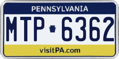 PA license plate MTP6362