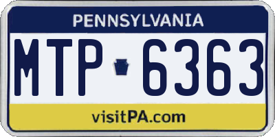 PA license plate MTP6363