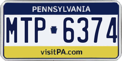 PA license plate MTP6374