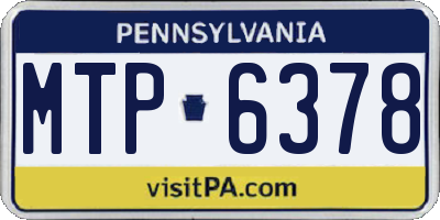 PA license plate MTP6378