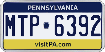 PA license plate MTP6392