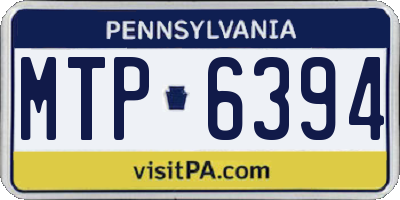 PA license plate MTP6394