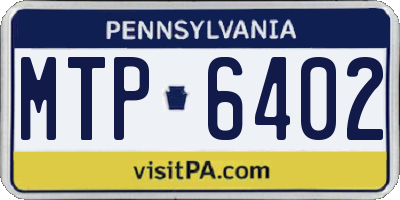 PA license plate MTP6402