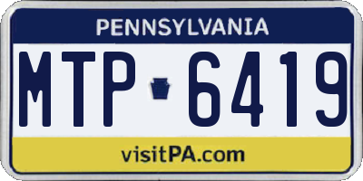 PA license plate MTP6419