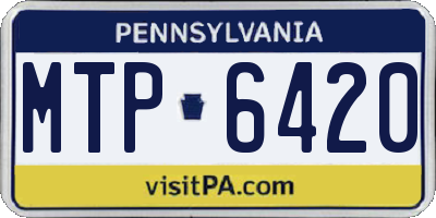 PA license plate MTP6420