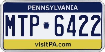 PA license plate MTP6422