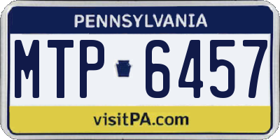 PA license plate MTP6457