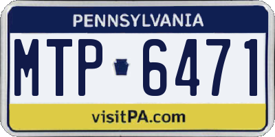 PA license plate MTP6471