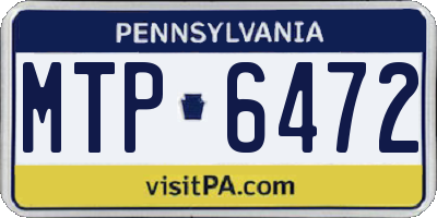 PA license plate MTP6472