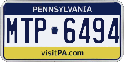 PA license plate MTP6494