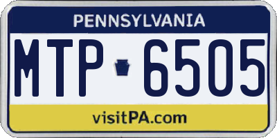 PA license plate MTP6505