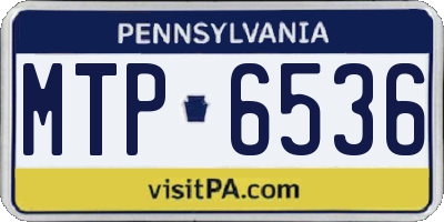 PA license plate MTP6536