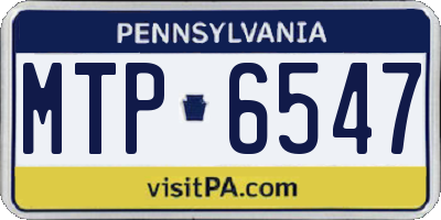 PA license plate MTP6547