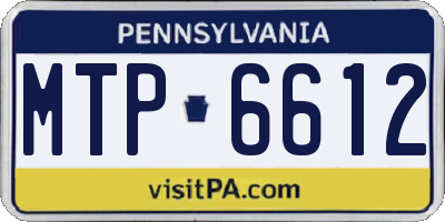 PA license plate MTP6612