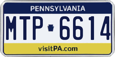 PA license plate MTP6614