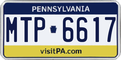 PA license plate MTP6617