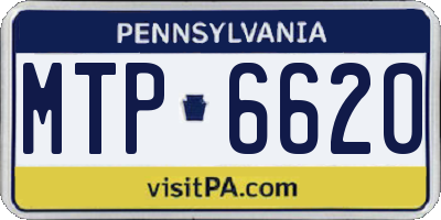 PA license plate MTP6620